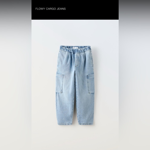 Zara Kids Flowy Cargo Jeans - Picture 1 of 2